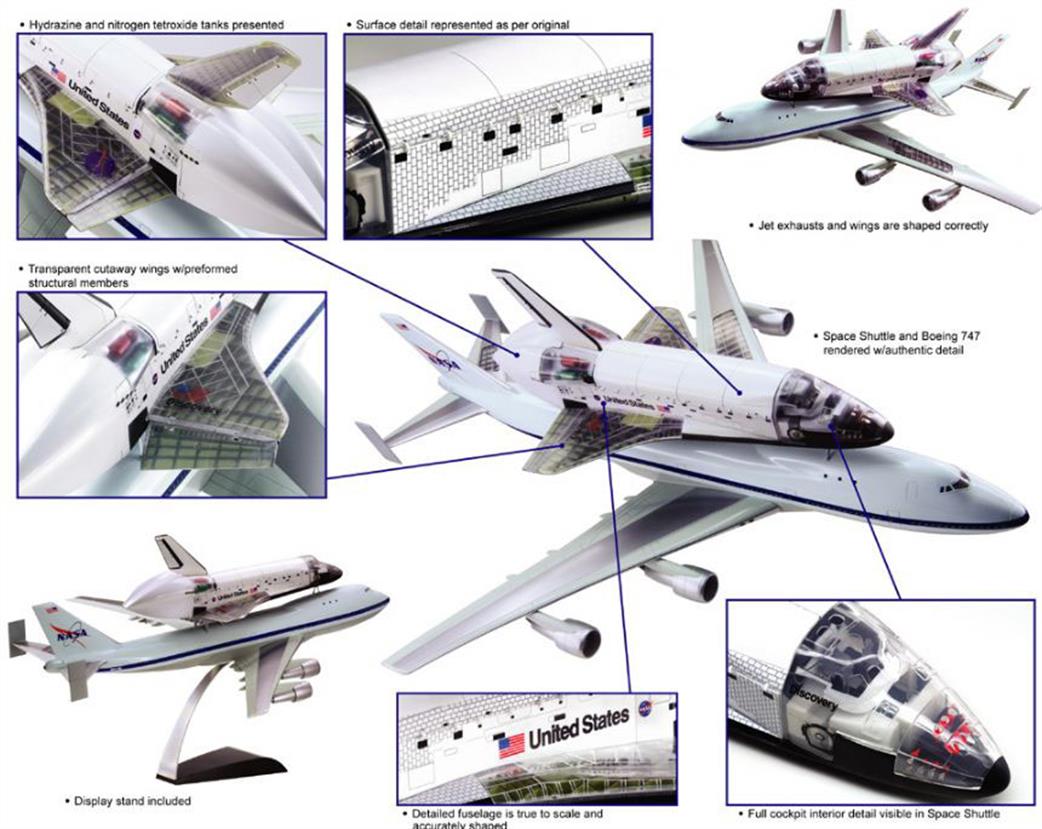 Dragon Models 1/144 14705 Nasa Space Shuttle with Boeing 747 Transporter Kit