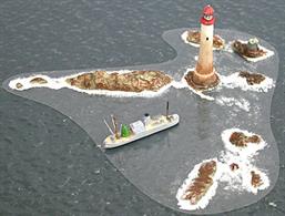New in 2013! The Trinity House Lighthouse tender painted overall grey during WW2. Photographed with Coastlines Eddystone, also avaiable to buy from Antics.