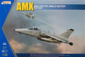 The all new Kinetic kit number 48026 in 1/48 scale of the single seat version of the Amx fighter used by Italy and Brasil