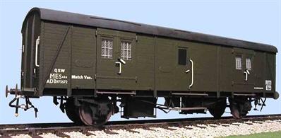 Developed from the South Eastern &amp; Chatham 4 wheel passenger luggage van the BY vans were equipped with a central hand brake and guards' compartment for use on parcels trains.Supplied with metal wheels, screw couplings and sprung buffers