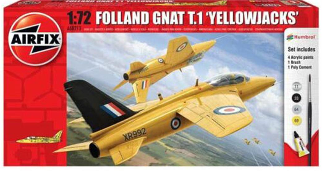 Airfix 1/72 A68213 Folland Gnat T1 Yellowjack Starter Set