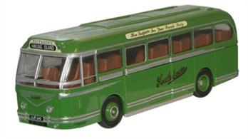 Oxford diecast 76LRT002A 1/76th scale diecast bus model of a Southdown Leyland Royal Tiger