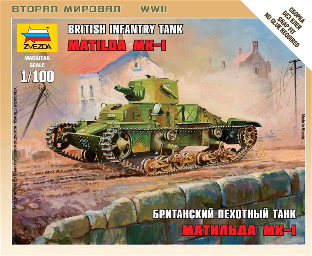 Zvezda 1/100 6191 British Light Tank Matilda Mk1