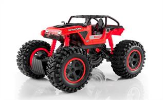 Monster truck with great steering ratio and 2,4 transmitter so as to drive without any interference. 4 wheel suspension and high-resistant body.