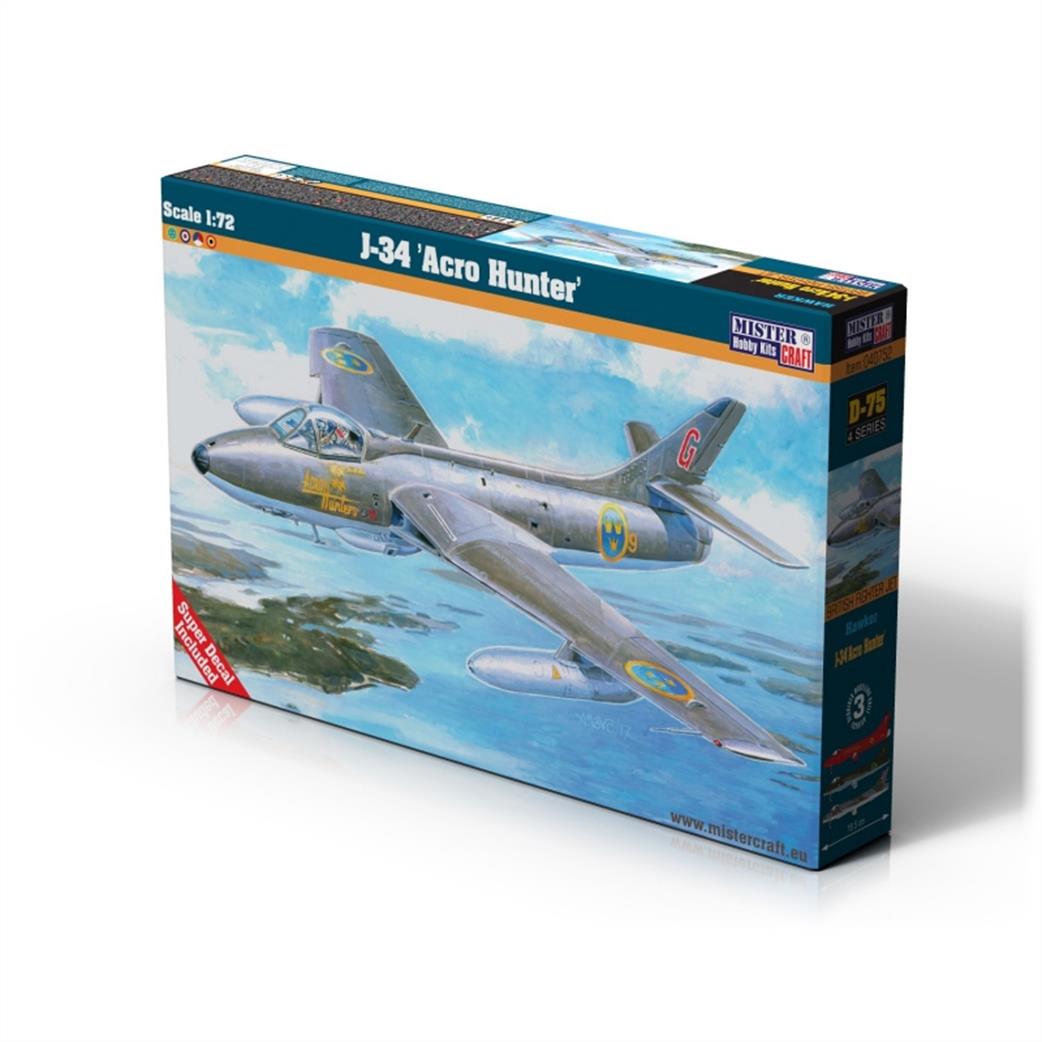 MisterCraft 1/72 040758 J-34 Acro Hunter British Post War Fighter jet Kit