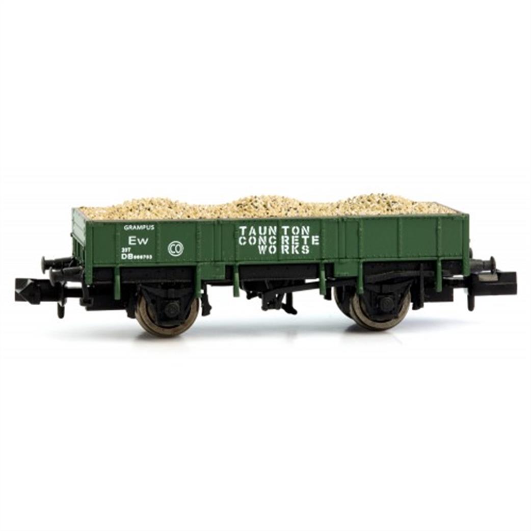 Dapol N 2F-060-013 BR Grampus Engineers Steel Body Open Ballast Wagon Olive Green Taunton Concrete DB986708