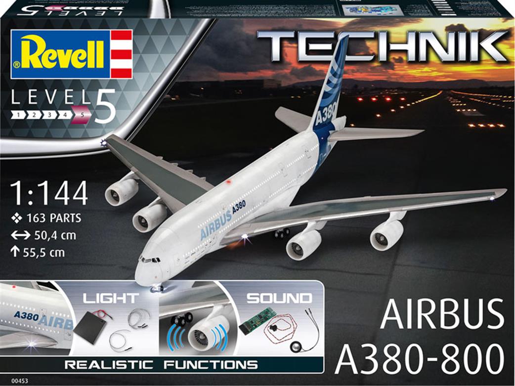 Revell 1/144 00453 Technik Airbus A380-800 Airliner Model
