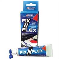 Clear, tough, resilient, gap-filling adhesive. Bonds foam, plastic &amp; metal.Produces flexible bonds in ways that other glues cannot. Fix ‘n’ Flex is a 1 part, clear, air drying, flexible adhesive with gap filling properties. It has exceptional surface grip and is safe to use, curing at 1-2 mm /hour. 