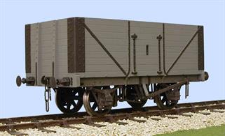 A detailed model kit building a RCH 1923 standard design open wagon with 8 plank height sides, side and end doors. The 1923 specification standardised many more sizes and components, as a result  the differences between builders were greatly reduced and this kit can be finished as a wagon built by many of the wagon builders. The 1923 specification also introduced the use of oil lubricated axleboxes as standard, so many of these wagons were reconditioned after WW2 and continued in British Railways service through the 1950s.8 plank wagons were able to carry 12 tons of even lower density coals. While collieries normally ordered wagons with end doors private coal merchants usually ordered wagons with fixed ends and side doors only.Supplied complete with wheels, 3 link couplings and sprung buffers. Slaters RCH 1923 wagon kits are supplied with etched brass W irons and compensating units.