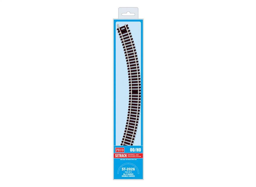 Peco OO ST-2026 Pack of 4 ST-226 2nd Radius Double Curves