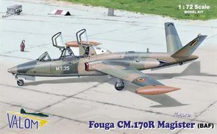 Valom &nbsp;72087 1/72nd scale plastic aircraft kit of a Fouga CM.170R Magister BAF