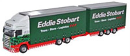 Oxford Diecast's 1/76th 76DB001 Diecast Model of the Eddie Stobart Scania Topline Drawbar Unit