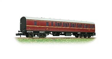 BR Mk1 suburban brake second coach in maroon livery.