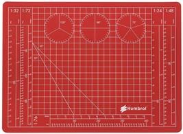 The A4 Cutting Mat is a double-sided self-sealing cutting mat with scale markings for 1:72, 1:76, 1:32, 1:48 and 1:24. Also features 1cm square grid pattern as well as 30, 45, 72, 90 and 120 degree angle markings (markings on one side only). Suitable for use with Humbrol Workstation: AG9156