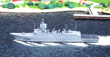 A 1/1250 scale model of the&nbsp;frigate, Thor Heyerdahl;&nbsp;a Fritjof Nansen class multi-role frigate of the Royal Norwegian Navy.