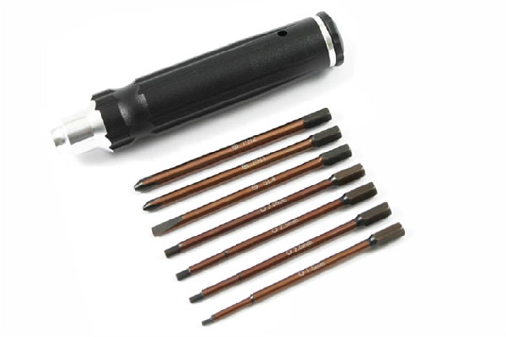 Fastrax  FAST614 Interchangeable Tool Set Includes 1.5mm-3mm Hex Wrench And Two Screwdrivers