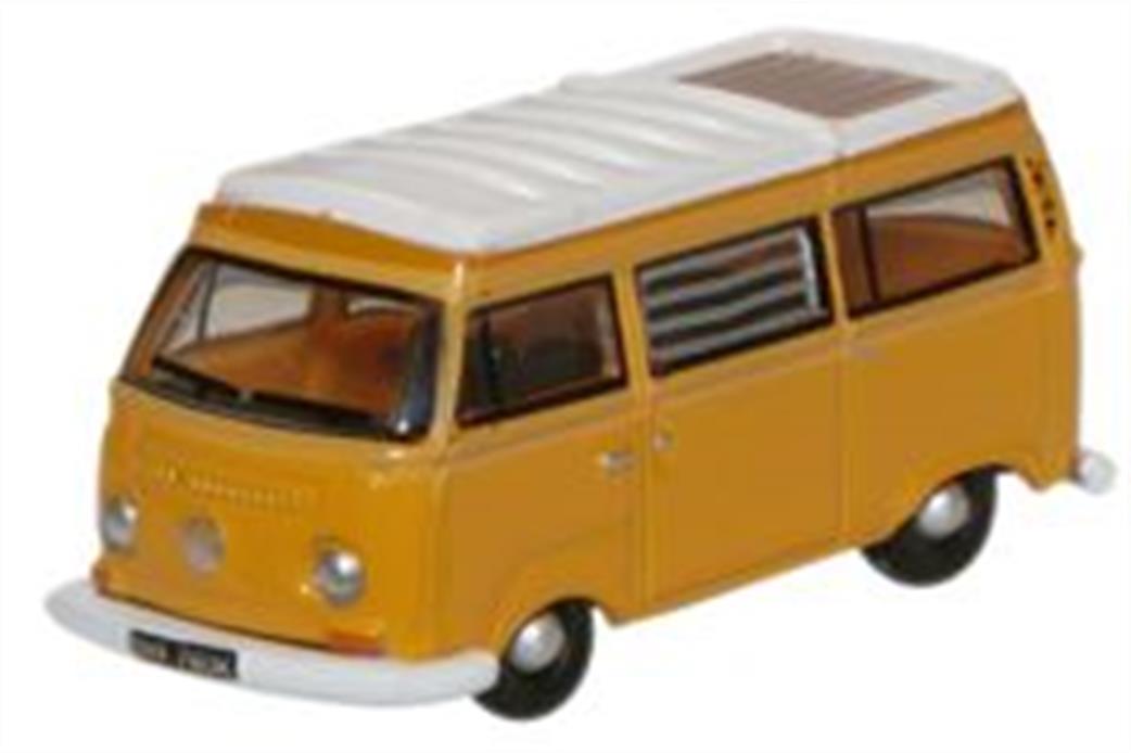 Oxford Diecast 1/148 NVW008 VW Camper Marino Yellow White