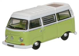 Oxford Diecast 1/148 VW Bay Window Camper Lime Green White NVW012