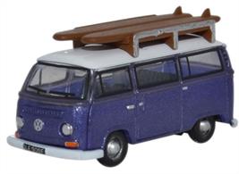 Oxford Diecast 1/148 VW Bay Window Bus Metallic Purple White NVW015