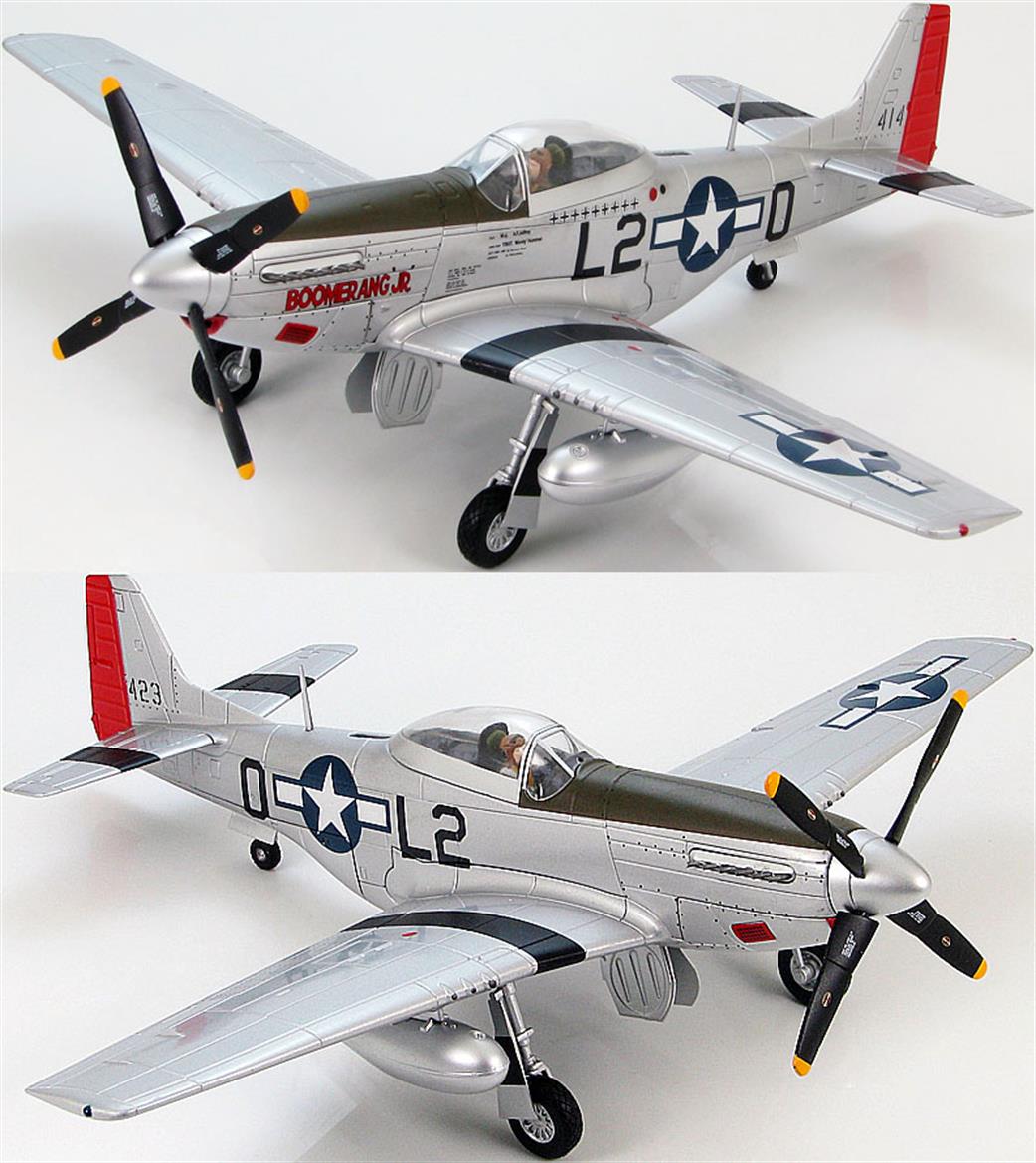 Hobby Master HA7723a P-51D Mustang BOOMERANG JR flown by Col. Arthur Art Jeffrey,  434th FS, 479th FG, Dec 1944 with pilot's signed name plates. 1/48