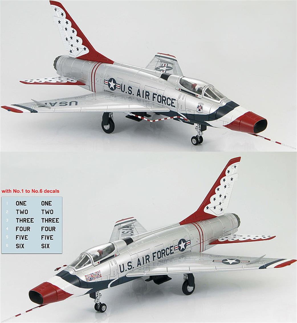 Hobby Master 1/72 HA2114 F-100D Thunderbirds  USAF, 1967 with No.1 to No.6 Decals