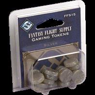 Contains 20 silver plastic gaming tokens.Fantasy Flight Supply Gaming Tokens come in packs of twenty and are a perfect tool for any gamer’s collection. Made of attractive marbleized plastic, these tokens are stackable and easy to store. 14mm diameter, 4mm thickness.