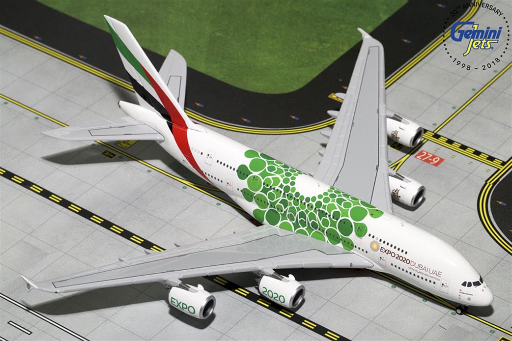 Gemini Jets 1/400 GJUAE1788 Emirates Airbus A380-800 Expo 2020 Diecast Plane Model