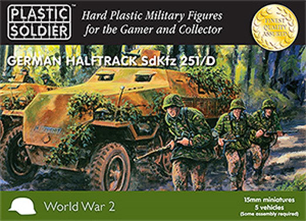 Plastic Soldier 15mm WW2V15007 Sd.Kfz 251/D German WW2 Halftrack Triple Pack And 24 Figures
