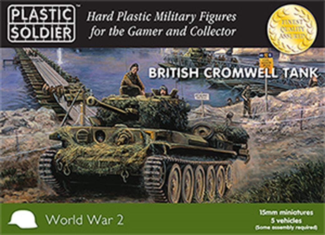 Plastic Soldier 15mm WW2V15022 British WW2 Cromwell Tank 5 Easy Assemble Kits With Figures