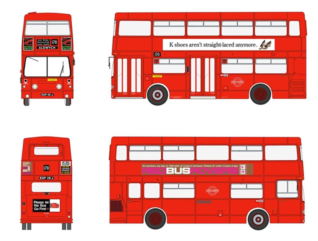 EFE 1/76 E43001 Daimler Fleetline DMS115 London Transport Route 170 Aldwych