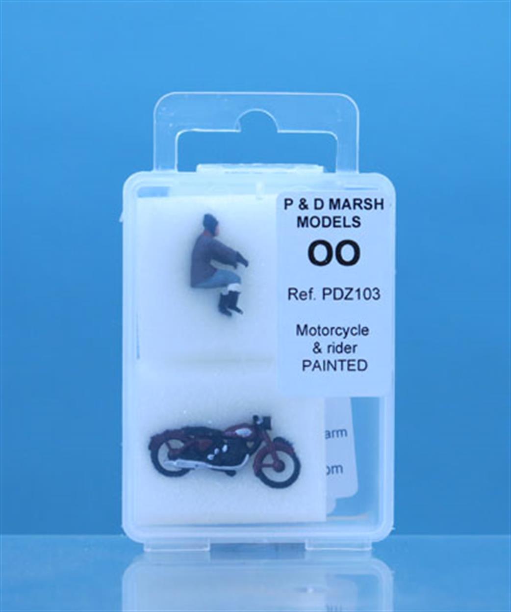 P D Marsh Z103 Motorcycle & Rider Painted OO