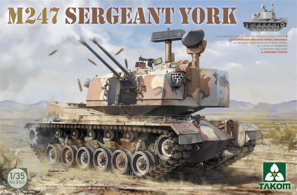 Takom 2160 M247 Sergeant York US Army AA Tank Plastic Kit 1/35