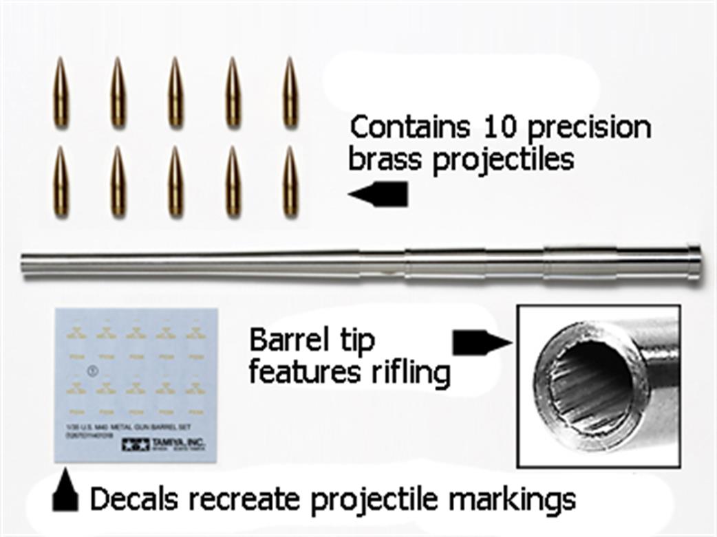 Tamiya 1/35 12670 US M40 Metal Gun Barrel Set