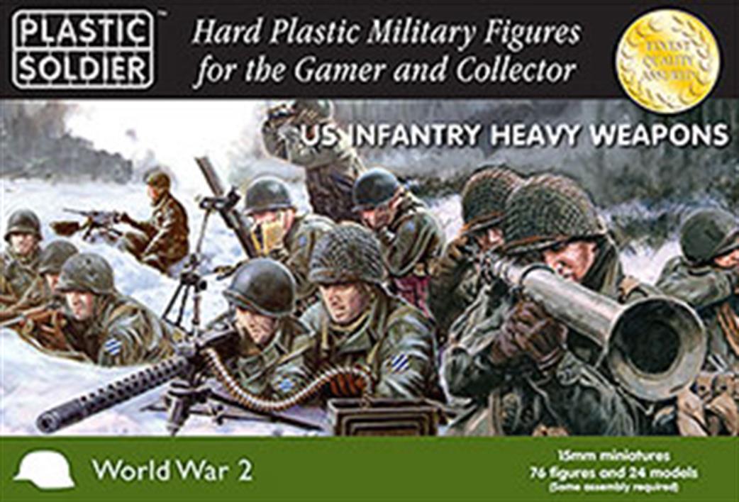 Plastic Soldier 15mm WW2015007 WW2 Late War US Infantrys Heavy Weapons 1944-45 Figure Set