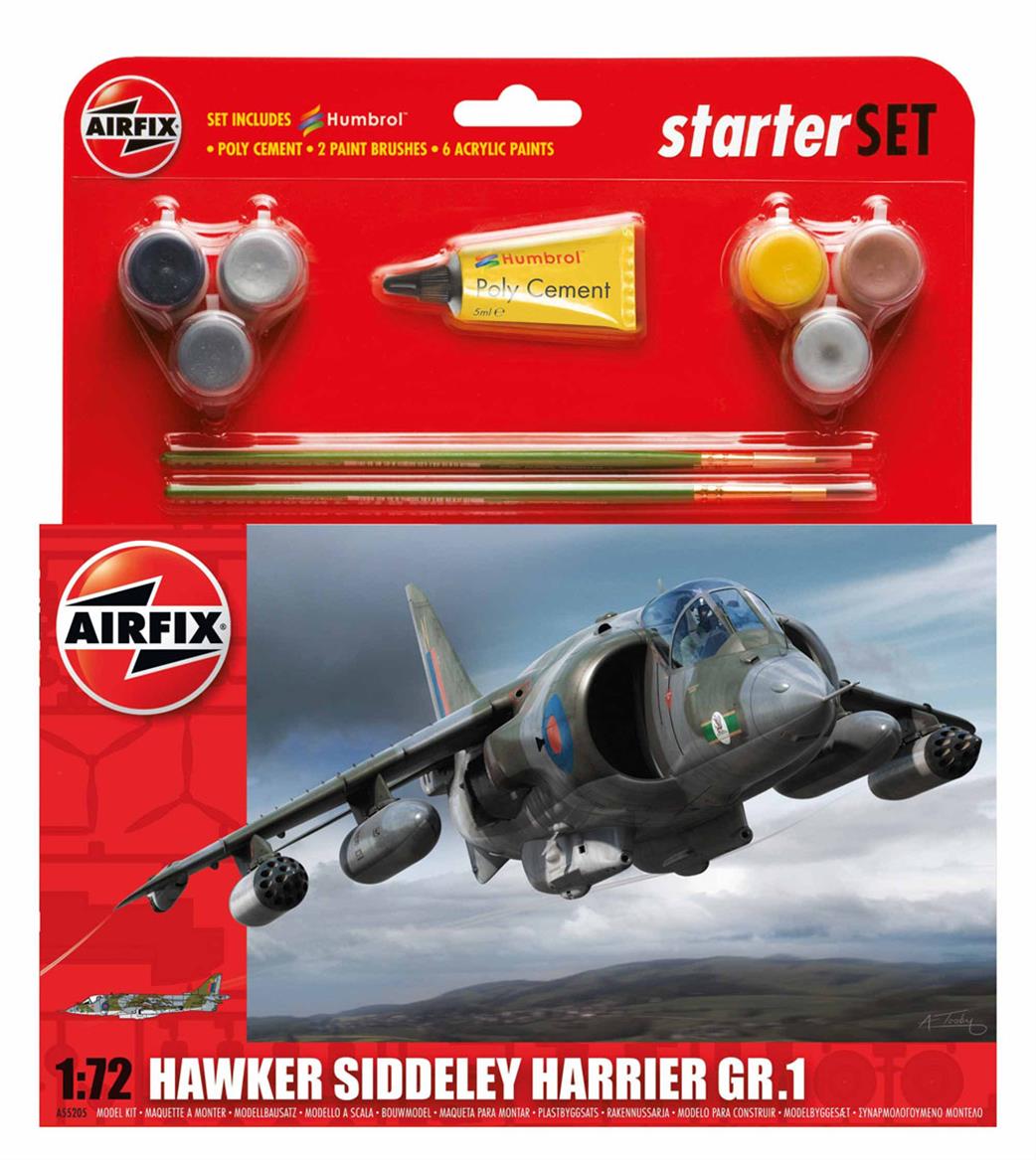 Airfix 1/72 A55205 Harrier GR1 Medium Starter Gift Set