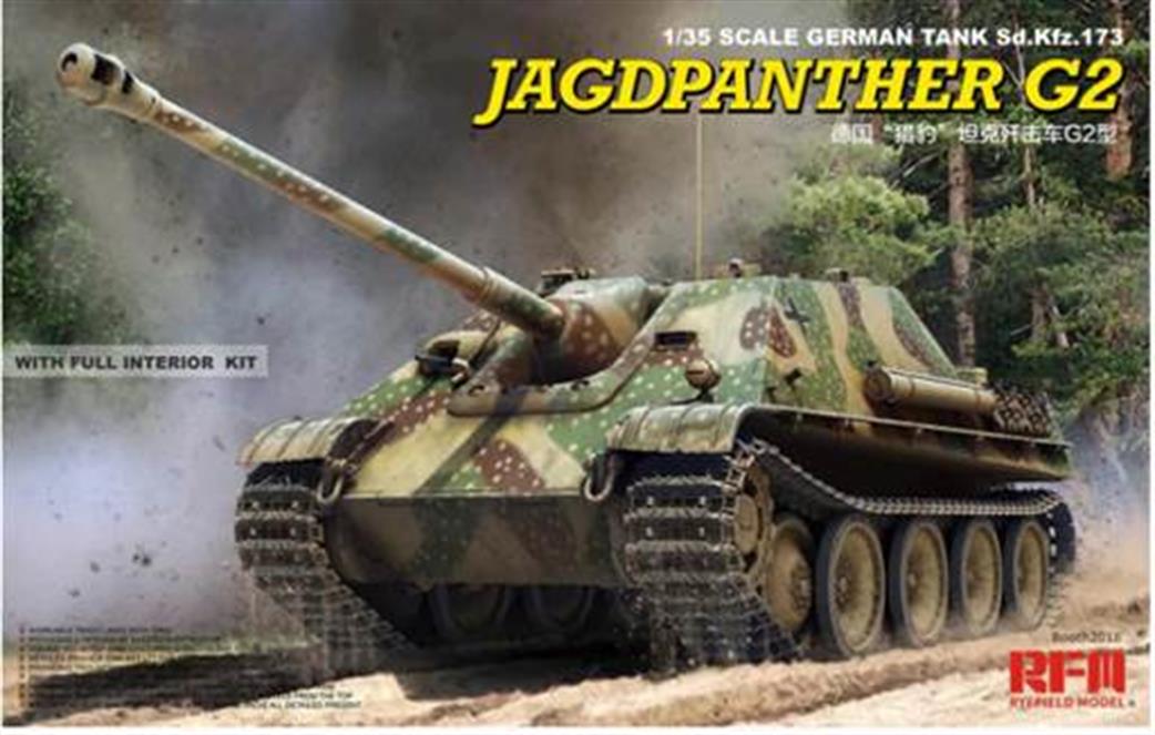 Rye Field Model RM5022 Jagdpanther G2 with full interior & workable track links 1/35