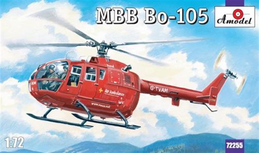 Amodel 1/72 72255 MBB Bo-105 Helicopter Kit