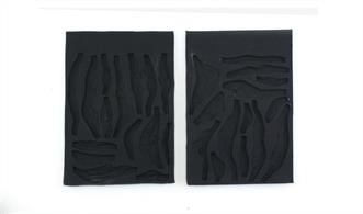 Use these molds to cast the rocks to line the edges a creek, river, etc. Molds are flexible and reusable. Set of 2 different molds - 5" x 7" (12.7 cm x 17.7 cm) each