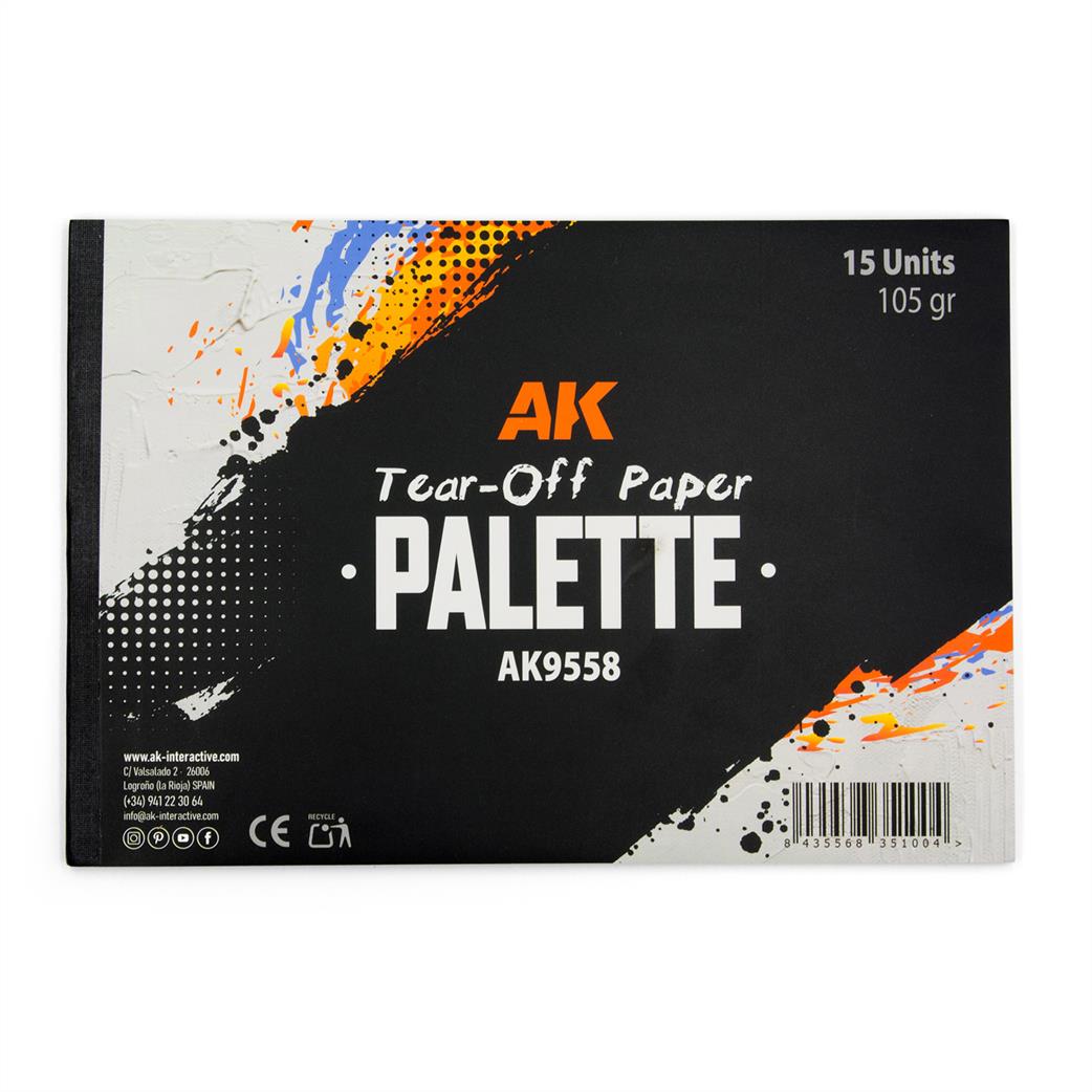AK Interactive  AK9558 Tear-off Paper Palette 15 Sheets