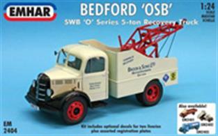 Emhar 2404 1/24 Scale Bedford OSB Series Short Wheelbase Recovery TruckDecals are included for 2 diferent liveries. Full assembly and finishing instructions are included.Glue and paints are required