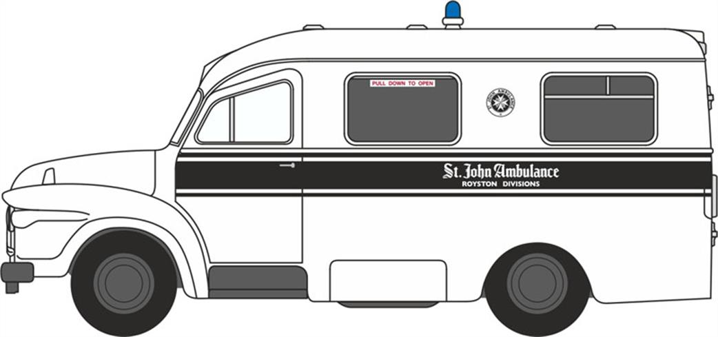 Oxford Diecast 1/148 NBED004 Bedford J1 Lomas Ambulance ST John Ambulance