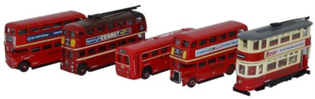 Oxford Diecast 1/148 NSET02 Five Piece Bus Set