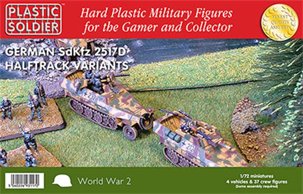 Plastic Soldier 1/72 WW2V20016 WW2 German SdKfz 251/D Halftrack Variants Kit