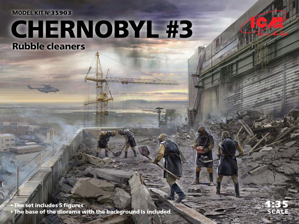 ICM 1/35 35903 Chernobyl  No3 Rubble Cleaners 5 Figure Set