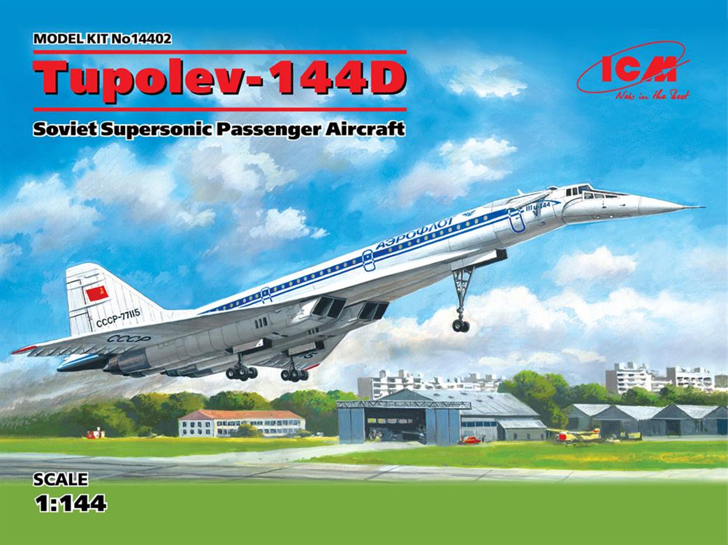 ICM 14402 Tupolev 144 Soviet Supersonic Passenger Plane kit 1/144