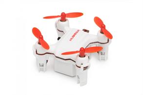 The nano-sized Q4 Nano H001 Quadcopter from Hubsan is ready-to-fly, requiring only two AAA batteries for the transmitter (radio controller) to get started. This tiny quadcopter features a 6-axis stabilization system to keep it safely in the air while maximizing agility. With the included 2.4 GHz transmitter, aerial acrobatics including flips and roles can be enabled simply by pressing down on the throttle stick. Headless mode is a function through which the aircraft will consider the direction opposite to that of the remote control as the correct one by default when it flies to a height where the operator is not able to judge the direction of the aircraft head with bare eyes, so that he/she can go on with the remaining positions.