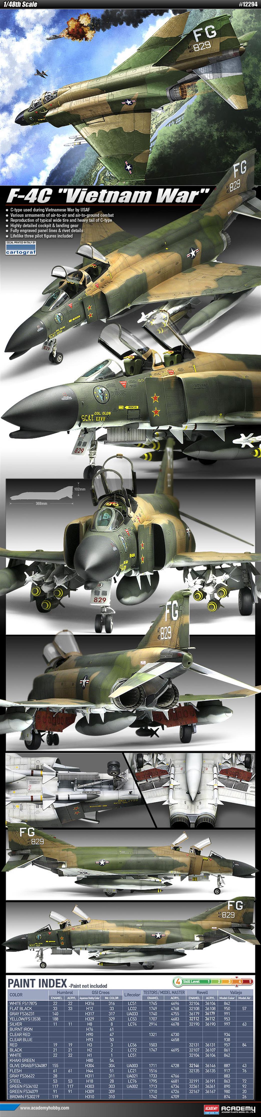 Academy 1/48 12294 F-4C Phantom Vietnamese War