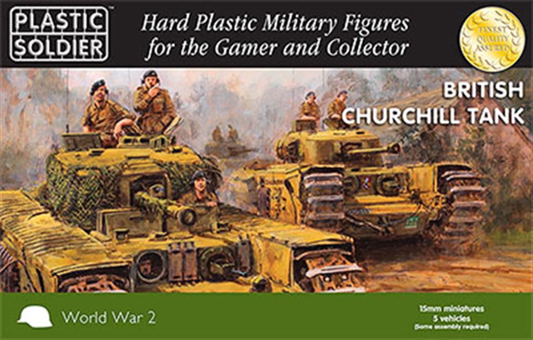 Plastic Soldier 15mm WW2V15023 British WW2 Churchill Tank 5 Easy Assemble Kits