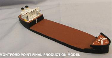 A 1/1250 scale metal model of the USNS Montford Point by Mountford models MZM008.The lead ship of a class of mobile landing platforms (MLP) and is named in honor of African Marine Corps recruits who trained at Montford Point Camp, North Carolina from 1942 to 1949. The ship was launched in 2011 and is in service now. 