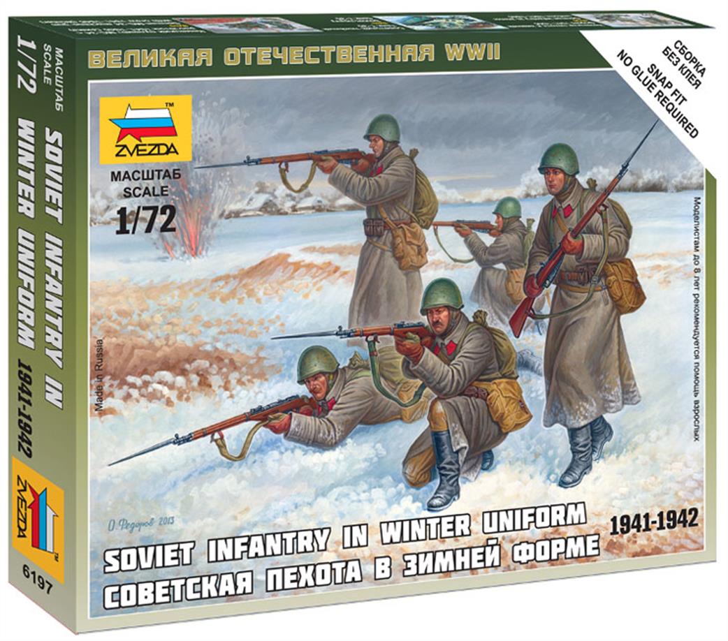 Zvezda 1/72 6197 Soviet Infantry in Winter Uniform